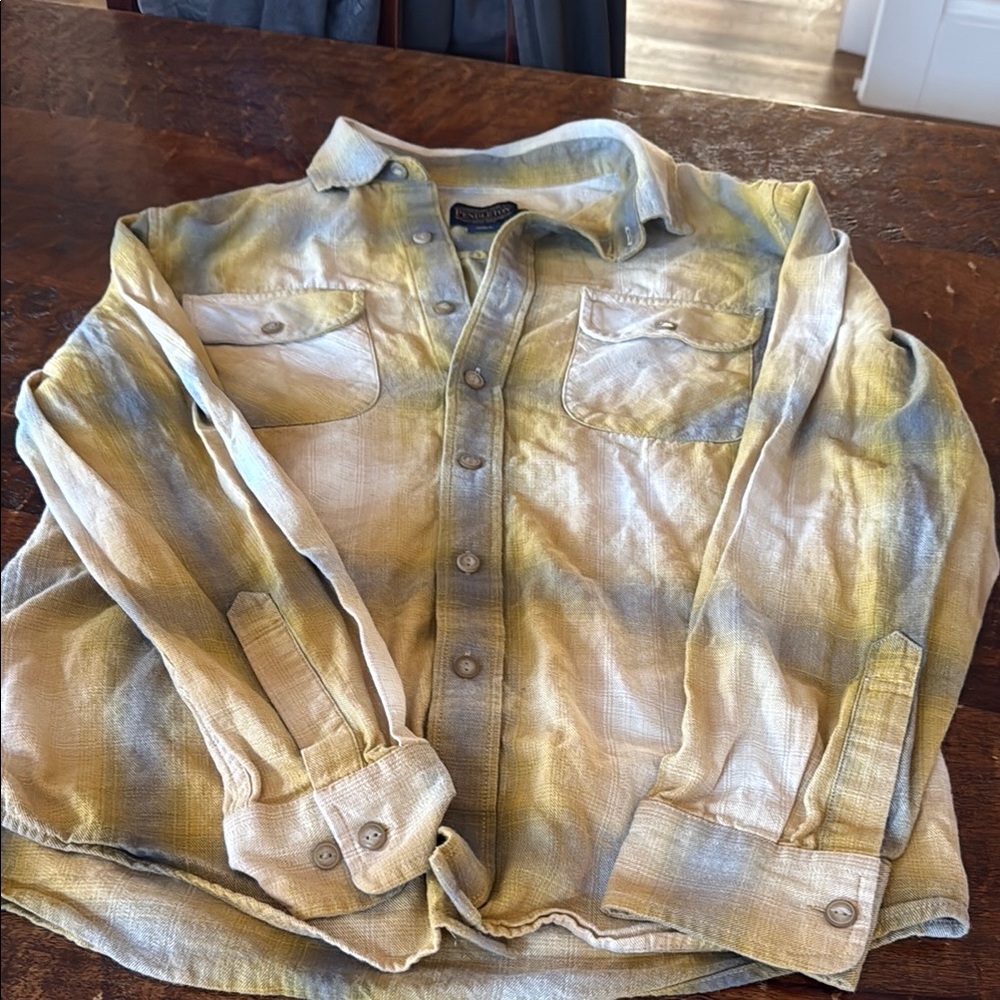 Pendleton Casual Button Down Shirt - Yellow and Blue